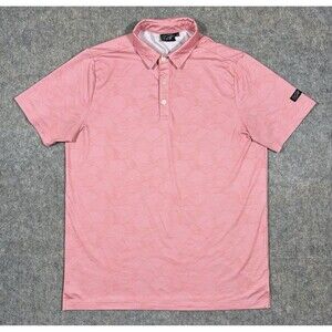 Sunday Swagger La Jolla Golf Polo Shirt Men’s M Pink Waves Performance Stretch